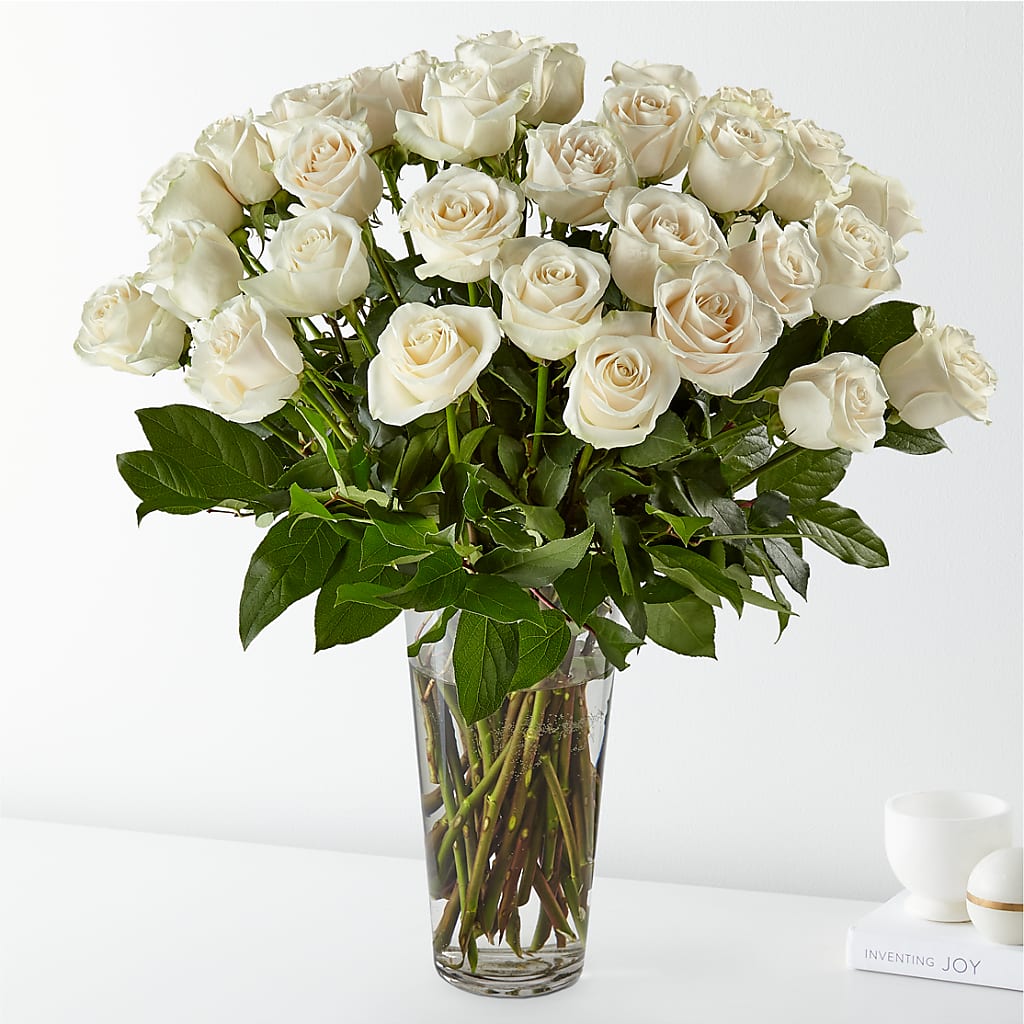 Long Stem White Rose Bouquet – Floreria Mexico #3, Torrance CA