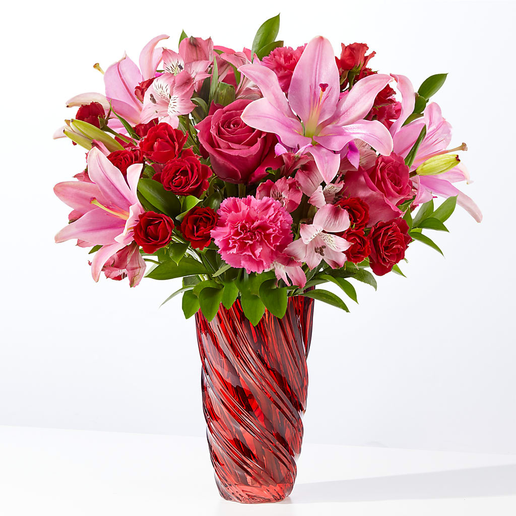 In Love Bouquet with Luxe Swirl Vase – Floreria Mexico #3, Torrance CA
