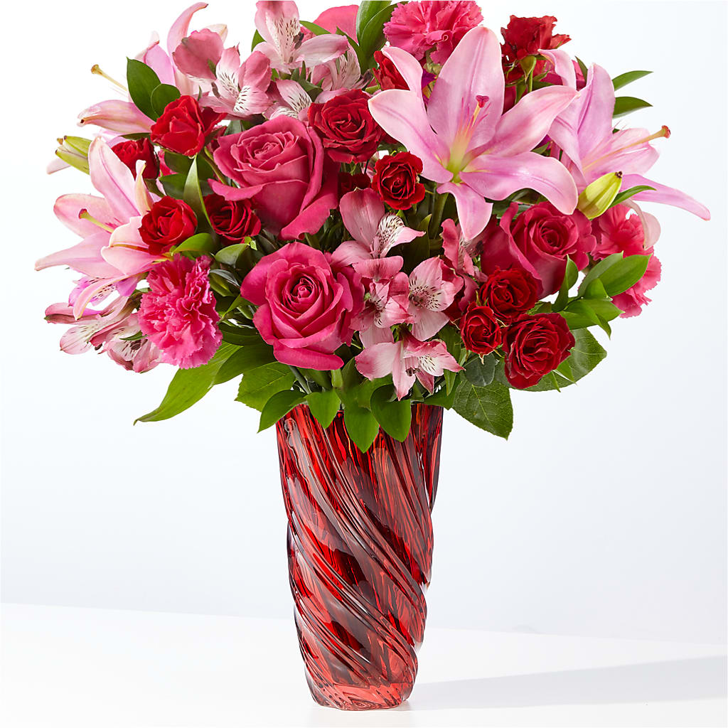 In Love Bouquet with Luxe Swirl Vase – Floreria Mexico #3, Torrance CA