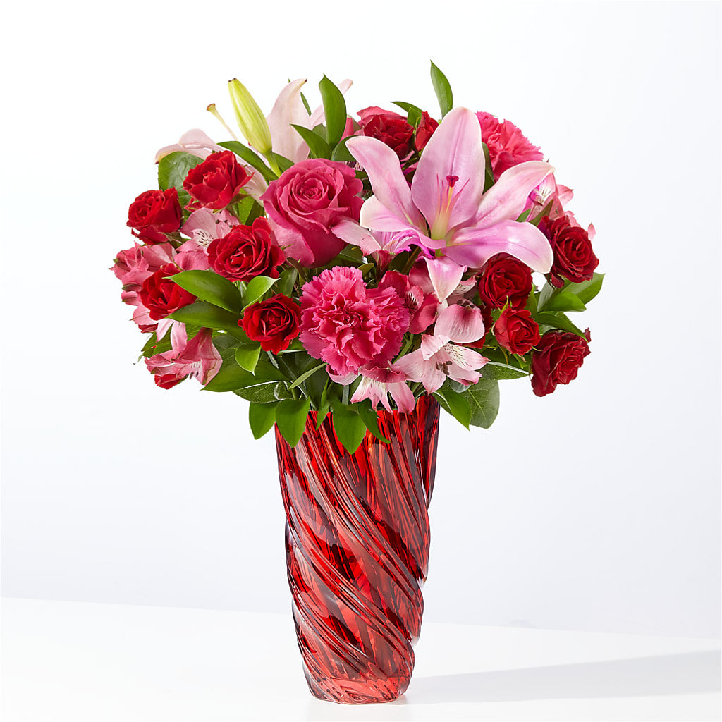 In Love Bouquet with Luxe Swirl Vase – Floreria Mexico #3, Torrance CA