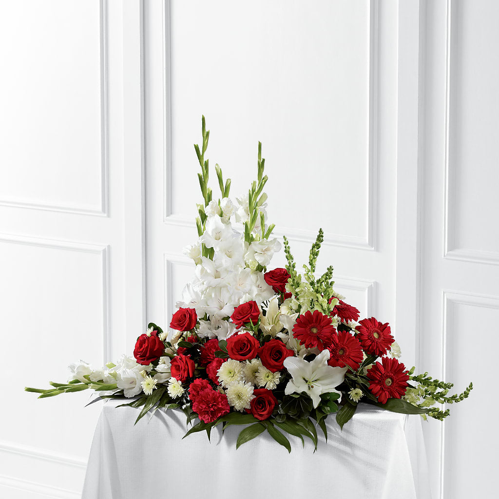 Crimson & White Arrangement – Floreria Mexico #3, Torrance CA