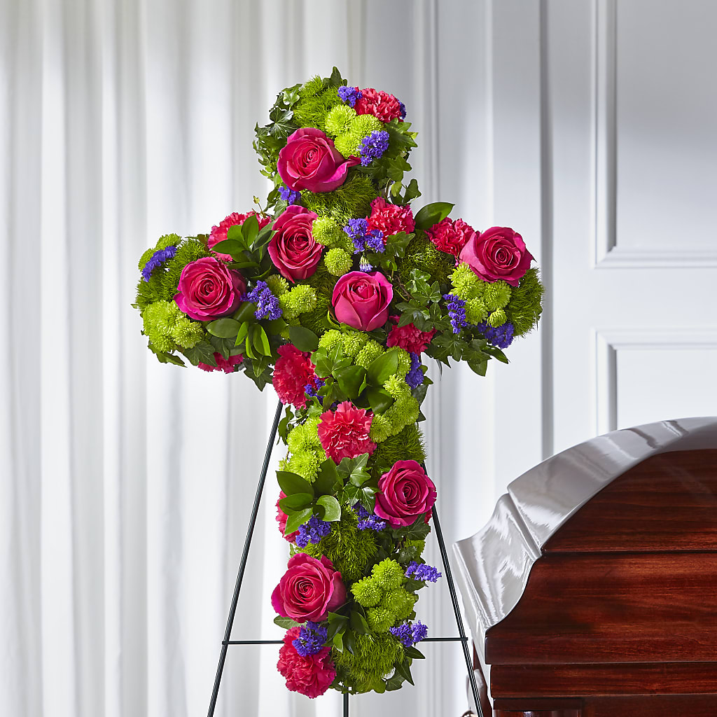 Tribute Rose Floral Cross – Floreria Mexico #3, Torrance CA