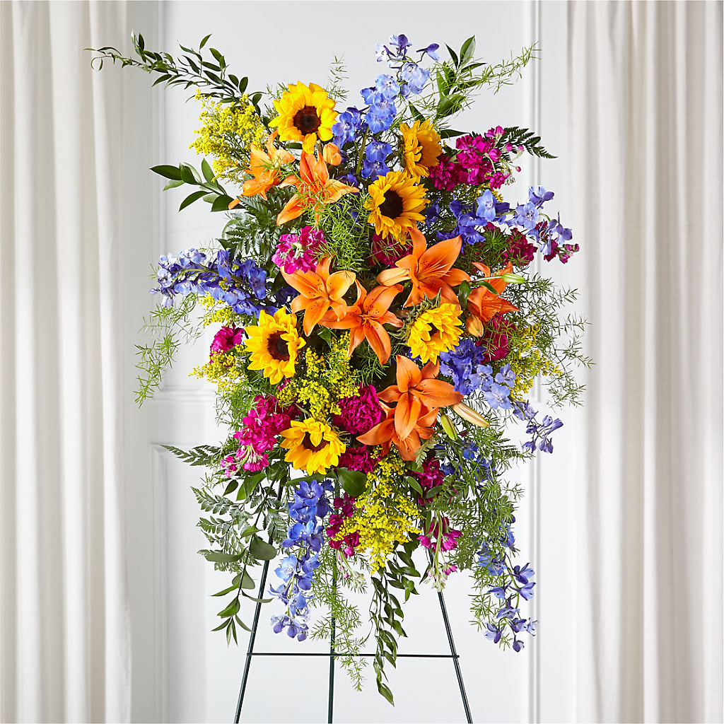 Sunlit Memories Standing Spray (Standard) – Floreria Mexico #3, Torrance CA