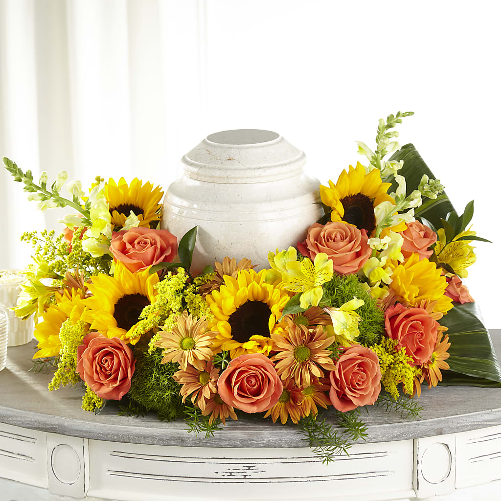 Faithful Sunflower Cremation Adornment – Floreria Mexico #3, Torrance CA