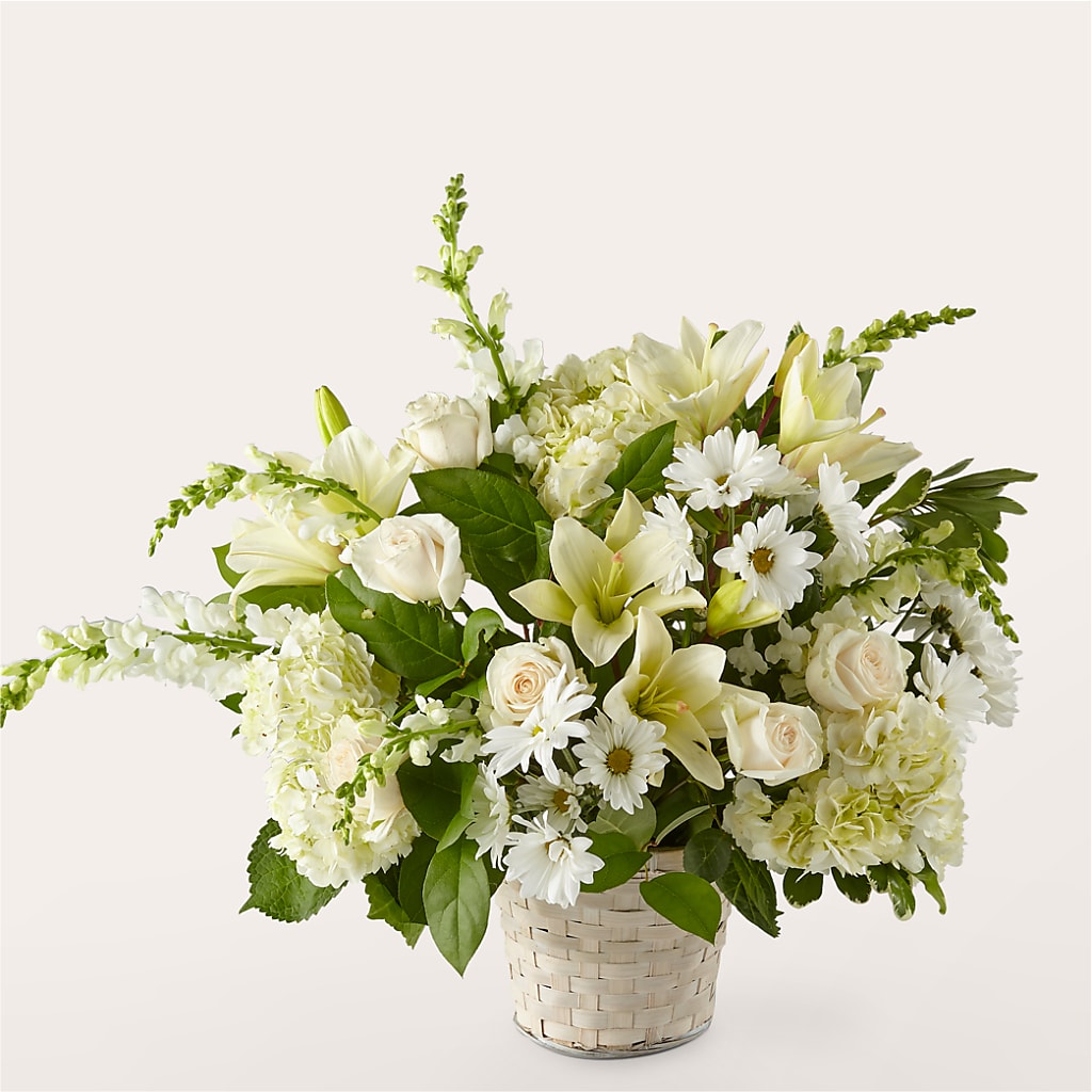 Ivory Elegance Floral Basket – Floreria Mexico #3, Torrance CA