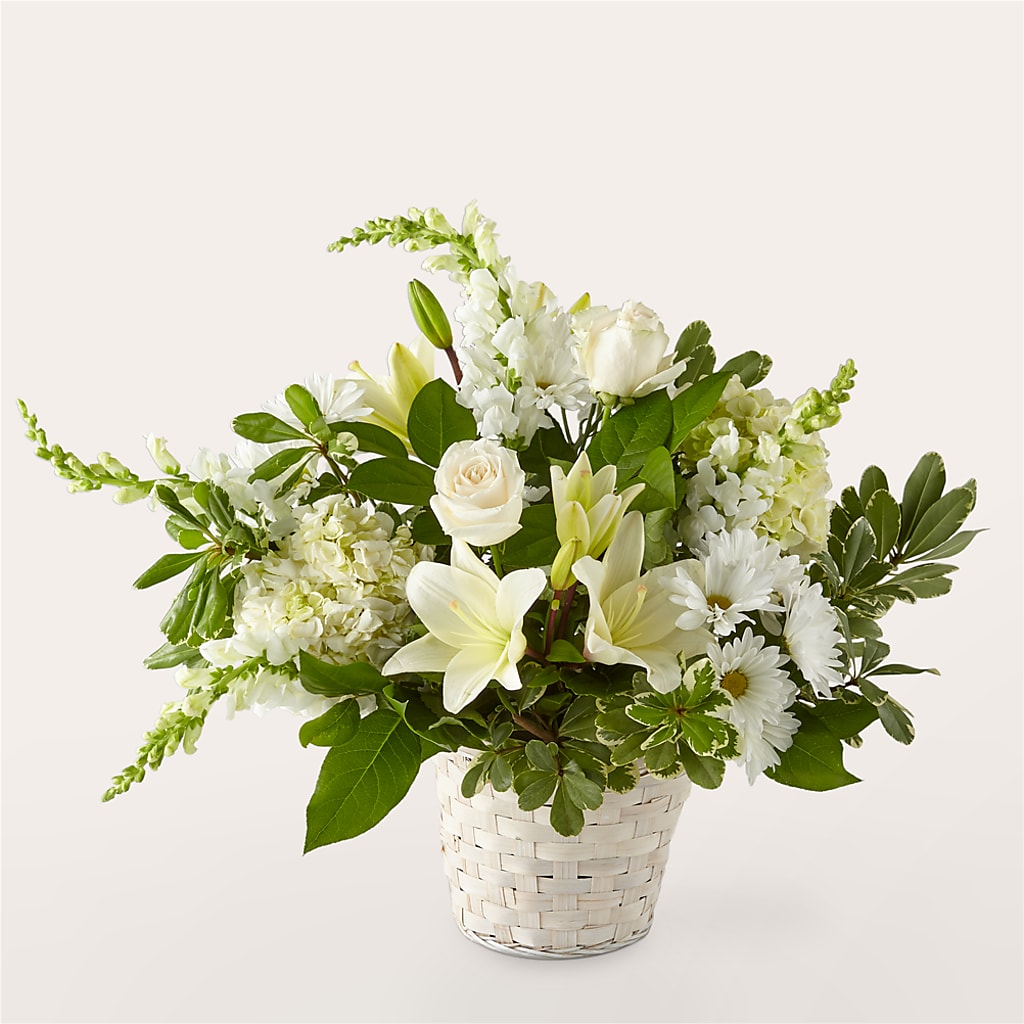 Ivory Elegance Floral Basket – Floreria Mexico #3, Torrance CA