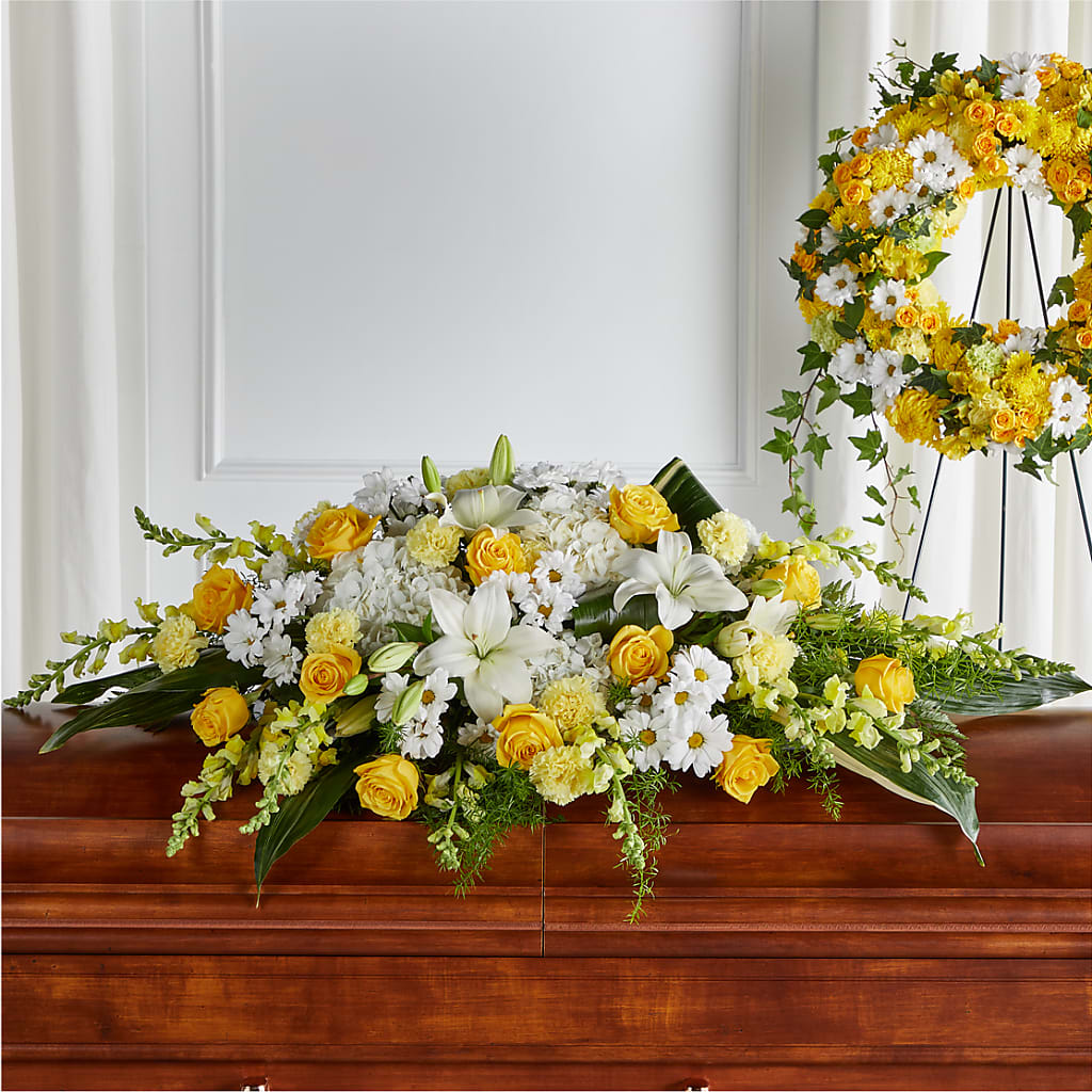 Golden Harmony Casket Spray – Floreria Mexico #3, Torrance CA