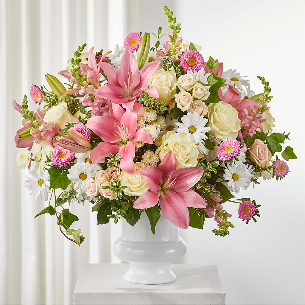 Empathetic Blooms Urn Arrangement – Floreria Mexico #3, Torrance CA