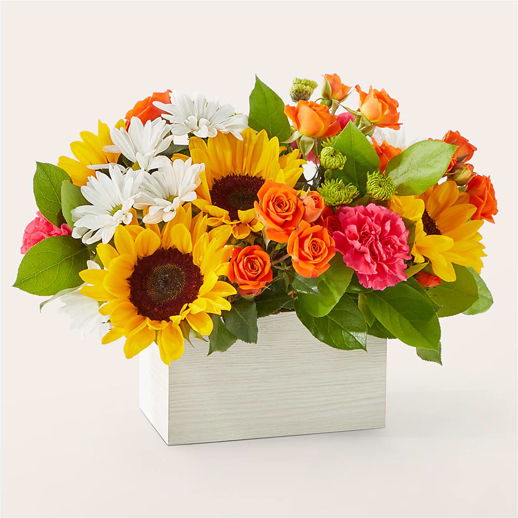 Sun-drenched Blooms Box Bouquet –  Floreria Mexico #3, Torrance CA