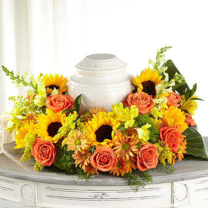 Faithful Sunflower Cremation Adornment –  Floreria Mexico #3, Torrance CA