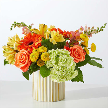 Autumn Sunshine Bouquet with Ivory Vase –  Floreria Mexico #3, Torrance CA