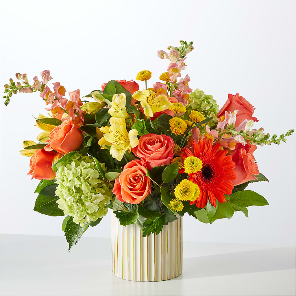 Autumn Sunshine Bouquet with Ivory Vase –  Floreria Mexico #3, Torrance CA