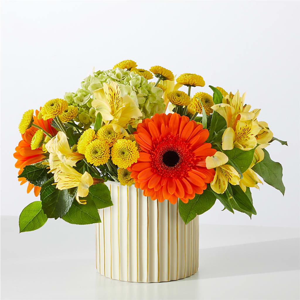 Autumn Sunshine Bouquet with Ivory Vase –  Floreria Mexico #3, Torrance CA