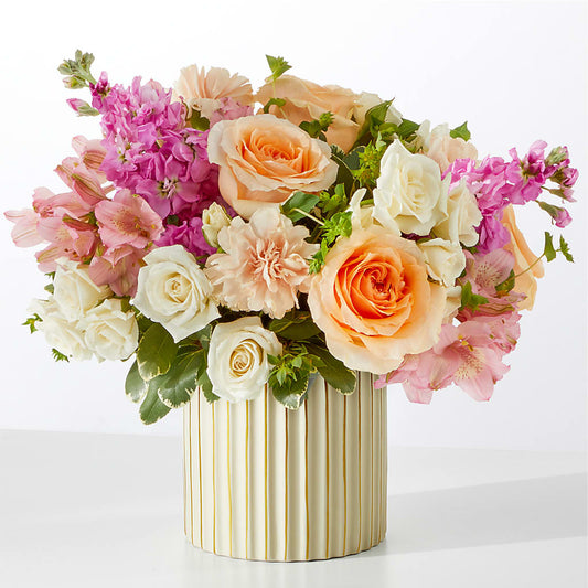 Paradise Bouquet with Ivory Vase –  Floreria Mexico #3, Torrance CA