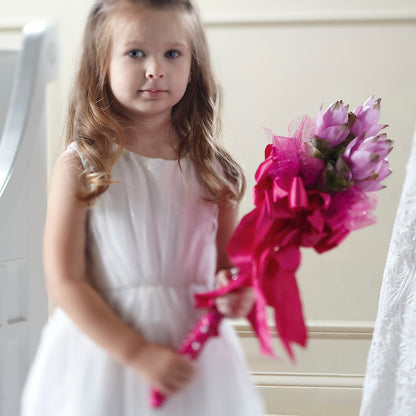 Sparkle Pink Flower Girl Bouquet –  Floreria Mexico #3, Torrance CA
