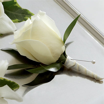 White Rose Boutonniere –  Floreria Mexico #3, Torrance CA